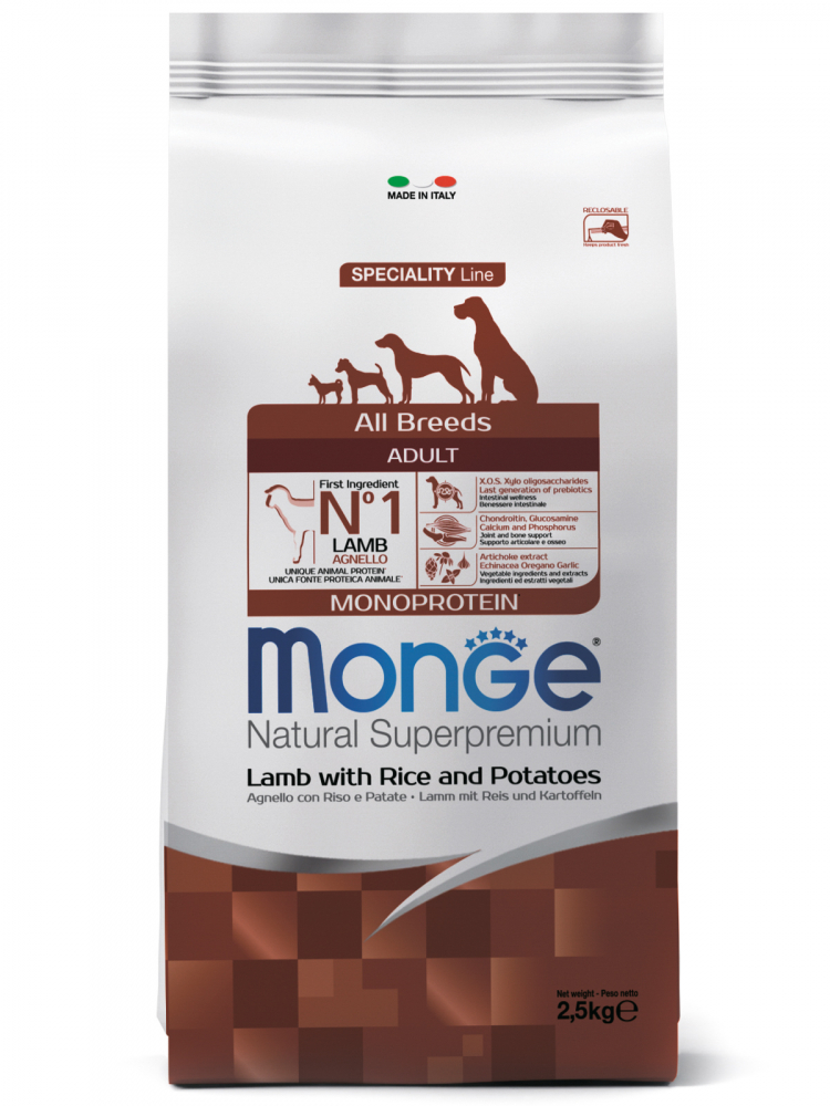 Monge Dog Speciality для собак всех пород ягненок с рисом и картофелем